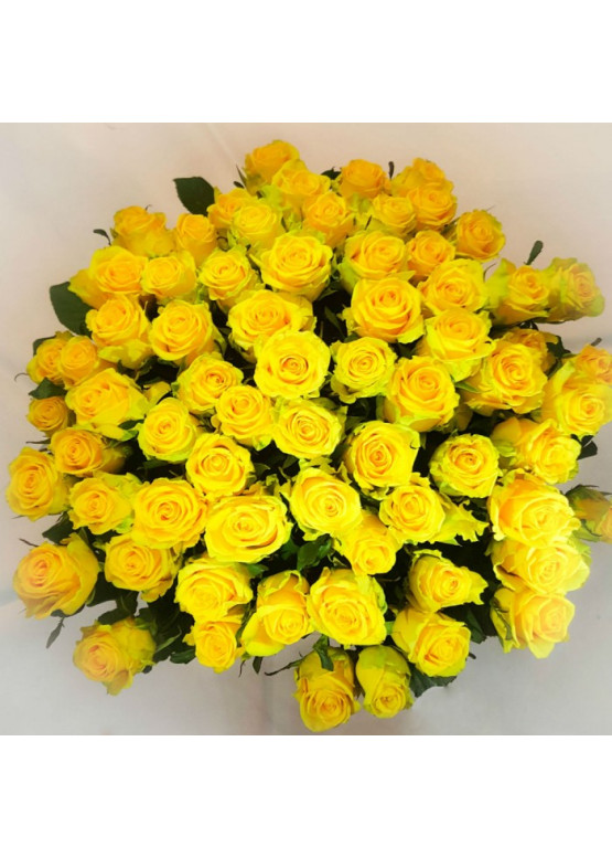 101 Жёлтая роза Пенни Лэйн (Penny Lane) 50см